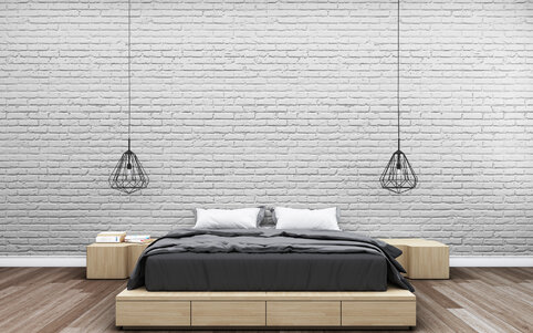 Tehlová stena v spálni